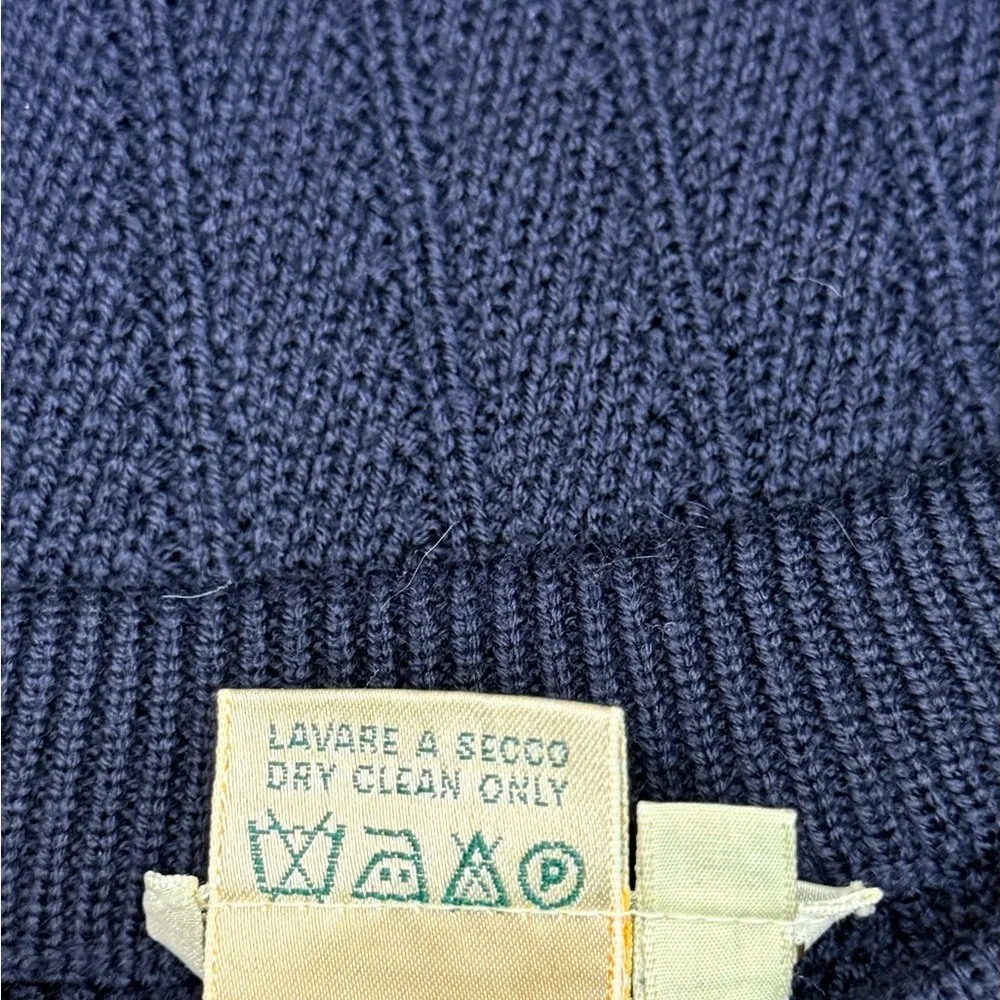 Gucci Dark Blue Ribbed Crewneck Sweater